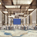 Custom carpets for hotel banquet halls, corridors, and aisles - fire-retardant, full-spread nylon printed carpets for restaurants and dining rooms