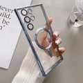 Suitable for samsung s26ultra electroplated magnetic wireless charging mobile phone case a35 all-inclusive lens cd pattern transparent soft case