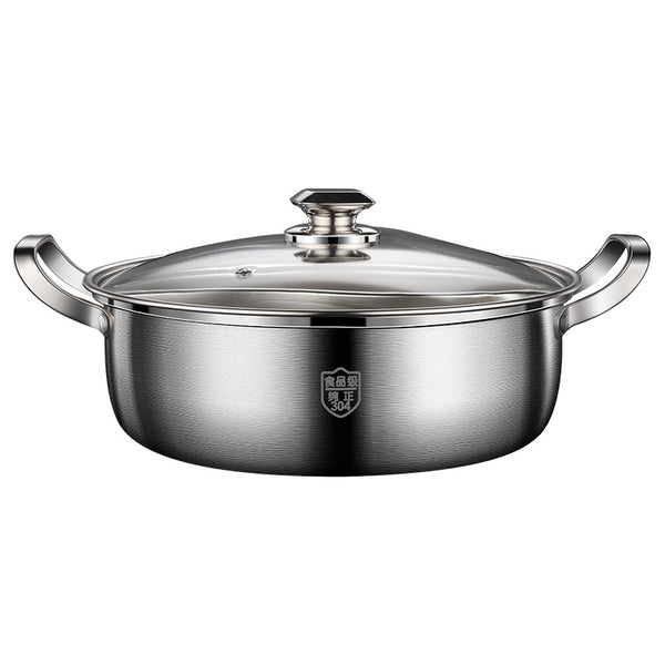 Logo customization, double-grid hot pot, two-flavor stainless steel shabu, mandarin duck pot, integrated pot, clear soup pot, cooking pot
