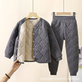 Kids school uniform handy gadgetfall and winternew arrival three-layer quilted cotton boys' cotton coat fleece-linedthickened inner layer girl's cotton jacket type a