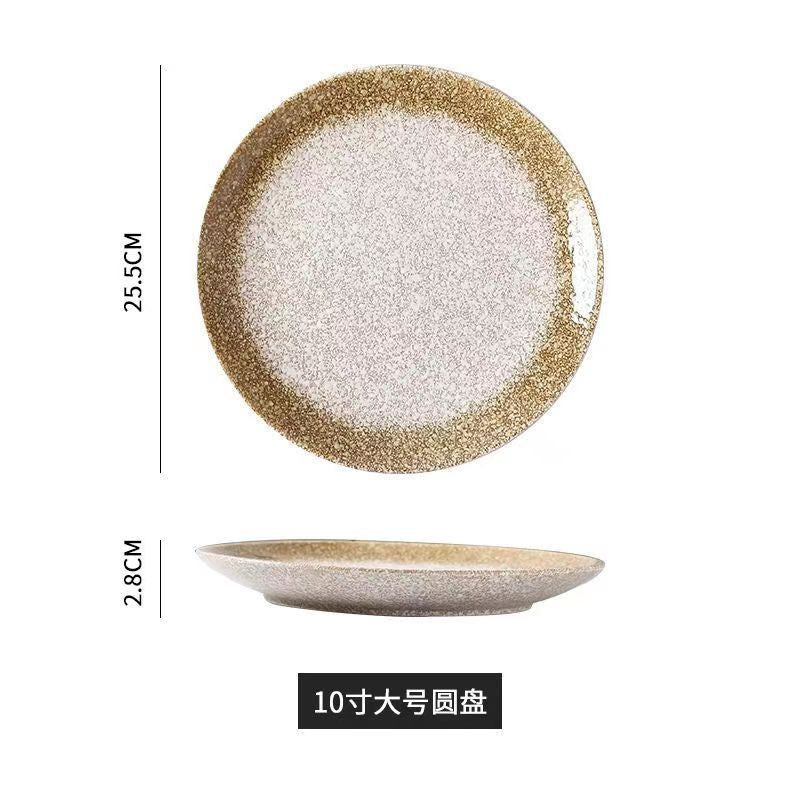 Japanese-style influencer dinner plates restaurant tableware commercial steak plates creative flat plates household dinner plates unique snack dishes