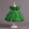 Ready-to-ship wholesale children's clothing: puff sleeve sequin mesh tutu princess dress, girls' christmas dress, kids' dress