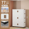 Foldable storage cabinet - no assembly required, large capacity kids' wardrobe, double door organizer, simple rolling storage cabinet