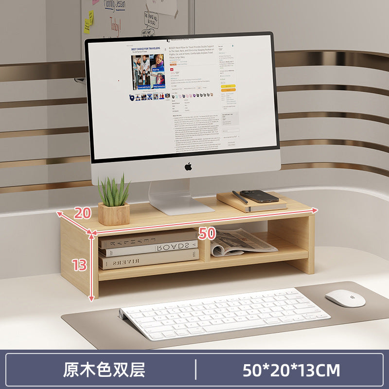 Computer elevated stand monitor bracket desktop bracket office desktop storage shelf workstation corner hole board