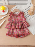 new product girl european and american style socialite plaid vest + shorts waist suit