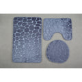 hot-selling flannel floor mat pebble stone toilet three-piece set ready-made water-absorbent printed floor mat