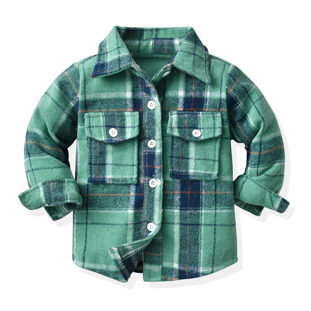 Export children's clothing boys multi-color patchwork plaid shirt long sleeves preppy style autumnew arrivalspring & fallkidstops