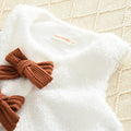 Girls' european and american style autumn/winter  ribbed long-sleeve inner layer high-neck dress with plush vest two-piece set