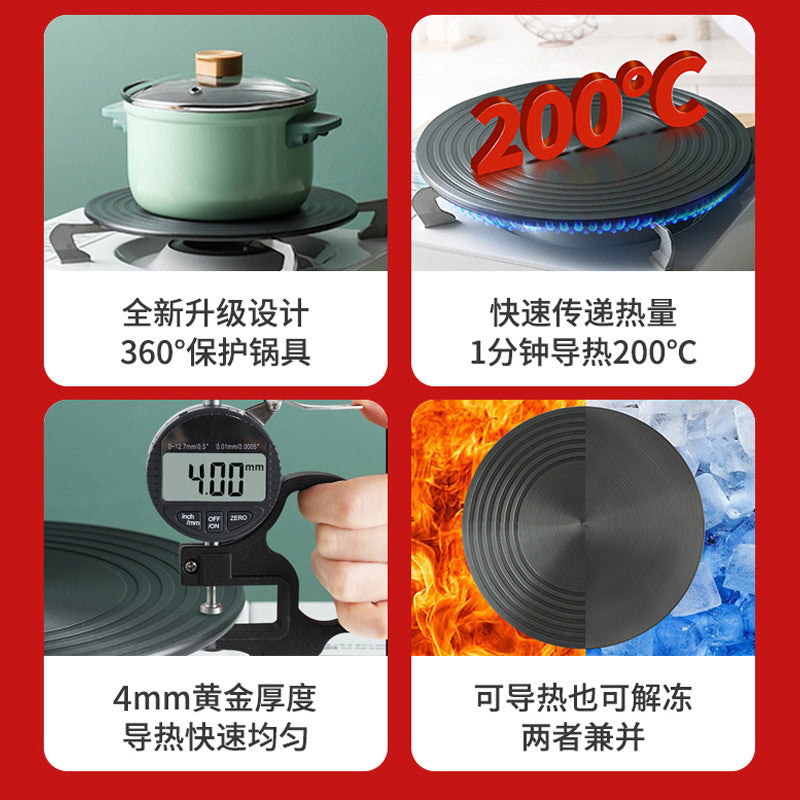Kitchen gas stove heat conduction plate heat conduction plate anti-burn black gas stove heat transfer sheet pot bottom thawing for home heat conduction pot pad