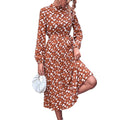 Pre-sale 72220#  cross-border women's ins new fashion printed tie-up dress