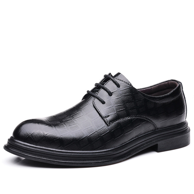 Men's leather dress shoes - business, casual, trendy, spring, british style, groom, korean style, cross-border, soft sole, breathable wedding shoes