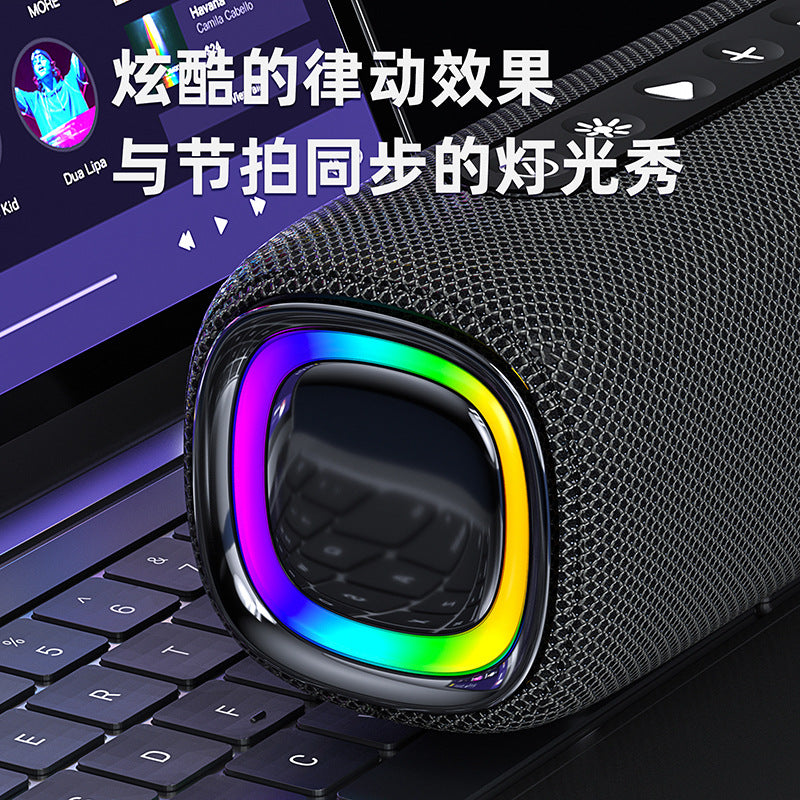 New wireless bluetooth speaker, outdoor waterproof portable subwoofer with rgb lighting, gaming speaker
