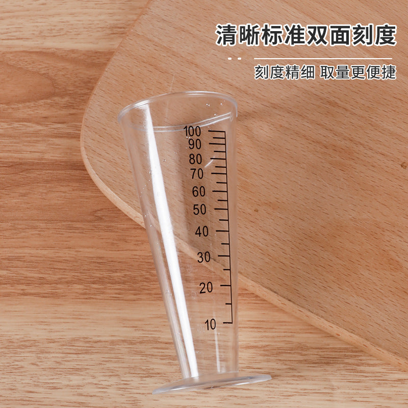 Graduated measuring cup, kitchen food-grade conical measuring cup, 100ml transparent plastic graduated small measuring cup wholesale