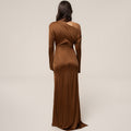 Amazon women's fashion: new autumn  collection - elegant off-the-shoulder ribbon dress, long sleeve slim-fit maxi dress