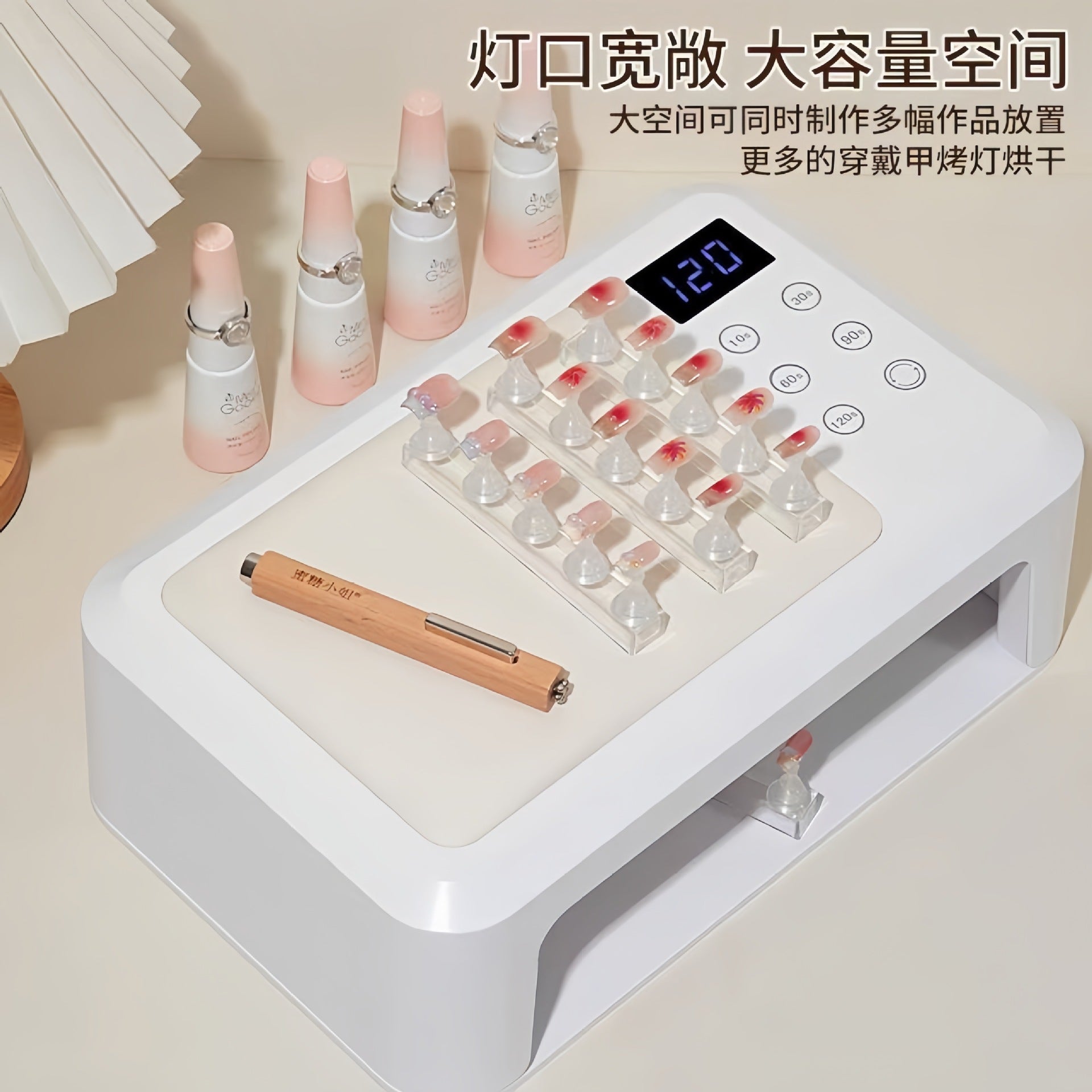 Wearing nail lamp, high power and large space, hand pillow, quick-drying nail lamp, LED nail salon phototherapy machine