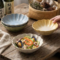 Clay salad bowl dessert soup bowl restaurant hotel high-value retro style tableware for home fruit plate noodle bowl cold bowl