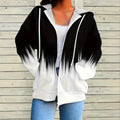 hot-selling plus-size women's zip-up hoodie, new casual long-sleeve hooded sweatshirt jacket, dropshipping available