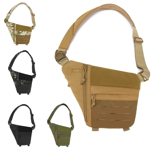Outdoor leisure shoulder bag anti-theft invisible satchel tactical breast bag men's design sense niche wear-resistant shoulder messenger bag