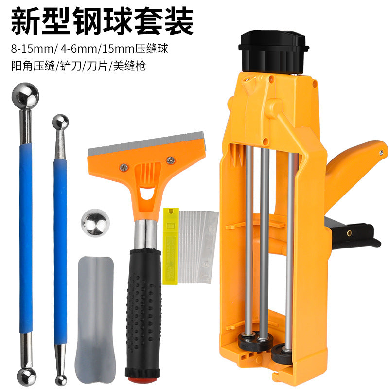 A full set of beauty seam construction tools, beauty seam glue gun, double tube ceramic tile floor tile special slotter, clear seam cone pressure
