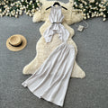 Gentle style work clothinghalterbacklessdress women's summercasualcasual waist slimming looktwo-piece setelegantsuit