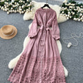 French retroelegancedress women's new arrivalclassy lacepatchwork strap waist elegant long skirt