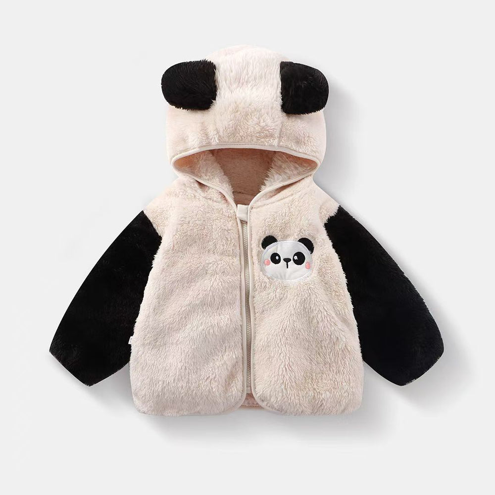 Girls' autumn/winter plush outerwear: cute baby girl fleece jacket for 0-1-2-3 year olds - princess style baby sweater
