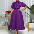 Women's foreign trade  new fashion elegant plus size bowknot banquet evening dress european and american style dress