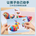 Children's 3d geometric puzzle collage - creative educational diy stickers for early childhood development (kindergarten)