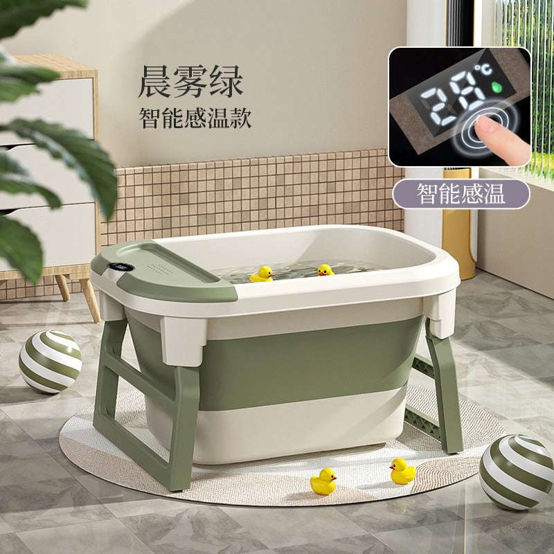 Kids bath bucket baby bath bucket baby bathtub foldable bath bucket for home sit-down bathtub swimming bucket