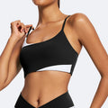 New eco-friendly fabric yoga top for women, featuring spaghetti straps, a high-stretch and soft sports bra, a beautiful back design, and perfect for fitness training and yoga