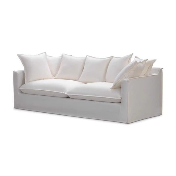 Wabi Sandy Wind Small Apartment Living Room Fabric Sofa Medium Ancient Style Straight Row Removable and Washable Bed and Breakfast Hotel Single Small Sofa