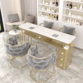 Widened 45cm marble nail table and chair set - special offer! economical single/double, light luxury, multi-functional, odorless, carbon steel with baked enamel finish