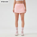 Women's active skirt - quick-dry, breathable tennis skirt with back pockets, faux two-piece design, anti-exposure yoga & fitness mini skirt d25014