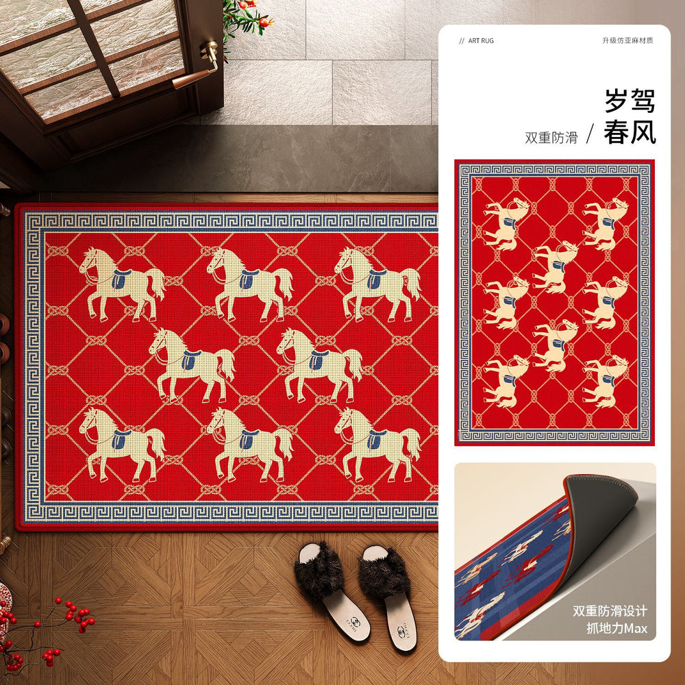 Classy entrance door floor mat entrance non-slip mat 2026 new arrival year of the horse foot mat entrance thickened entrance carpet