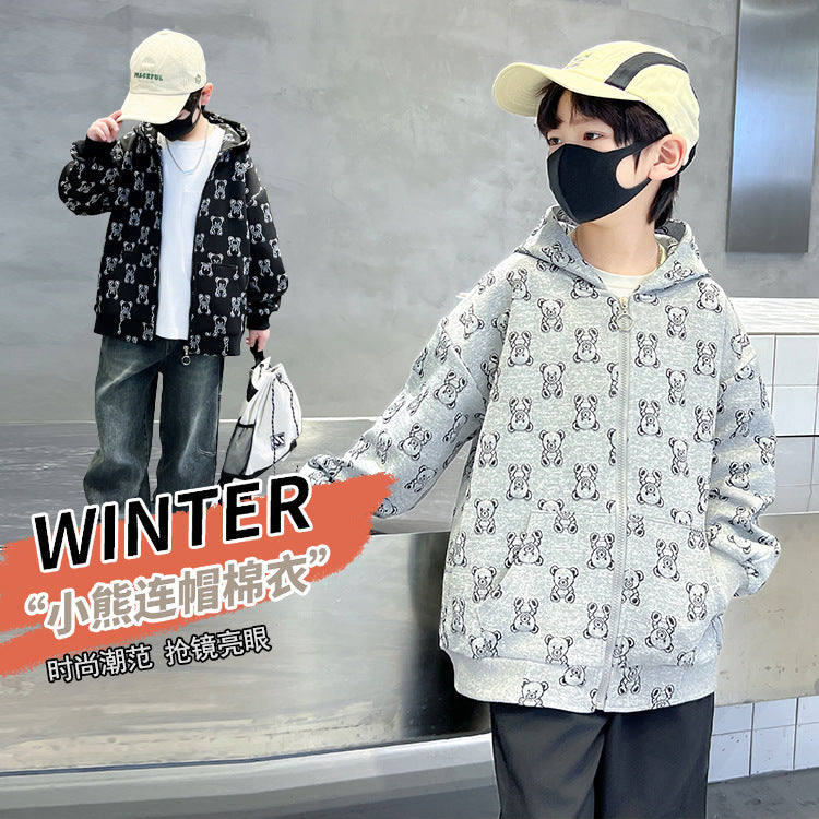 Boys' spring hooded sweatshirt -  new collection - kids' spring top - mid-to-large size - spring/autumn style - stylish and trendy for boys