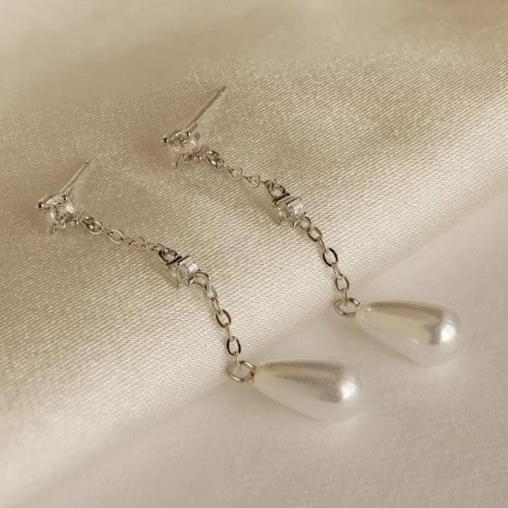 New creative korean style minimalist teardrop dangle earrings, long tassel earrings, streamline earrings, women's gift wholesale