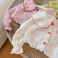 new children's lace blouse - spring/autumn outerwear, long sleeve top, versatile doll collar, stylish and trendy