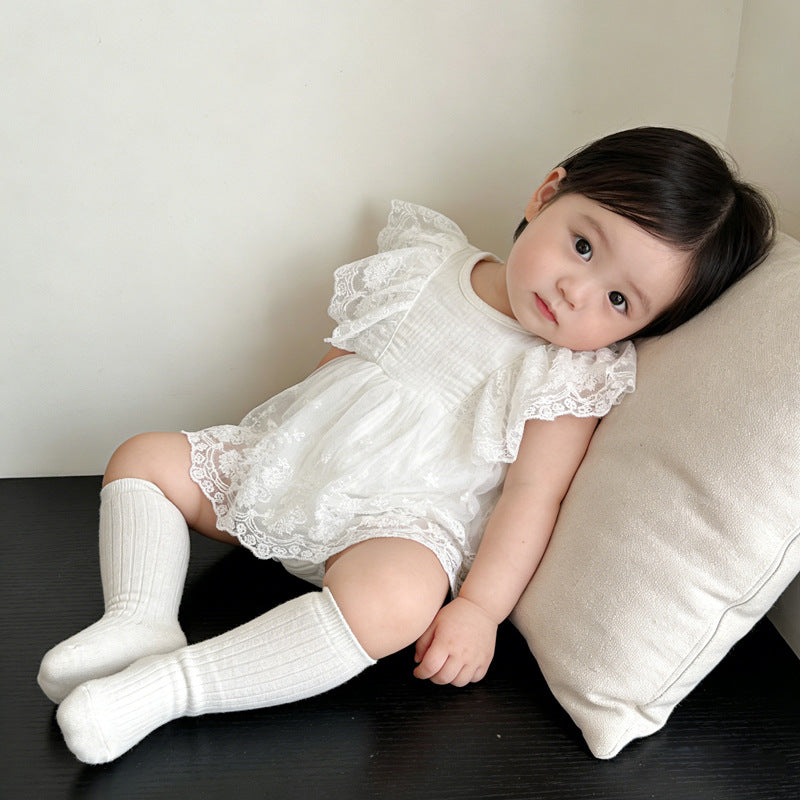Newborn baby summer clothes - lightweight & stylish: baby girl romper dress, new summer lace princess bodysuit dress