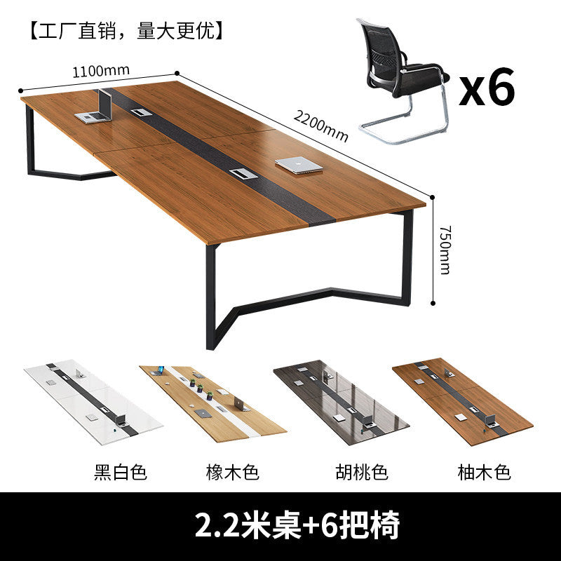 Conference table long table casual modern negotiation table workbench large bench table conference room office desk and chair combination