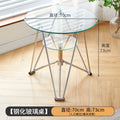 Round modern coffee table movable tempered glass living room for home round table casual tableaccessible luxury small apartment ins
