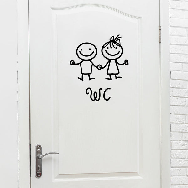 WC toilet two villains sticker   beautification decorative wall sticker room bedroom bathroom wall sticker