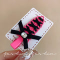 Ballet-style bow ribbon braided hair clip, seamless, versatile, sweet and edgy color palette, perfect for bangs, flyaways, and side hair styling