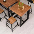 American solid wood restaurant bbq dining table and chairs, retro milk tea shop table, cafe industrial style music bar dining chairs