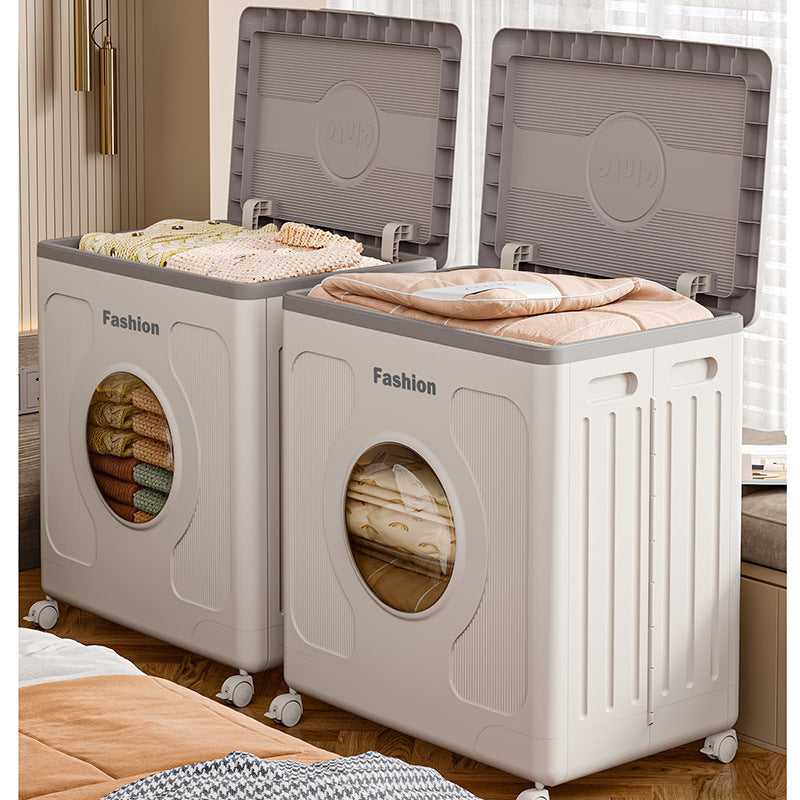 Clothes flip storage box Organizing box Large capacity Large household flip folding box Clothing quilt Plastic storage