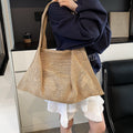 straw woven underarm bag for women, new 2026 spring collection, minimalist and versatile shoulder bag, large capacity practical mother-and-baby bag