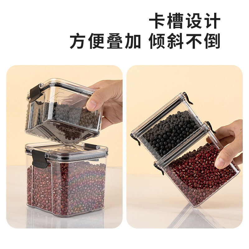 One piece of delivery PET kitchen transparent food sealed jar square moisture-proof sealed jar grain storage box