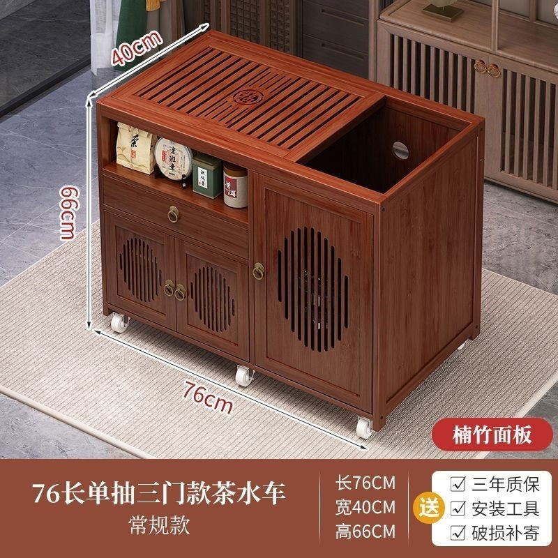 Movable tea table for home small tea table water kettle all-in-one tea cabinet tea cart kung fu tea set suit new chinoiserie coffee table