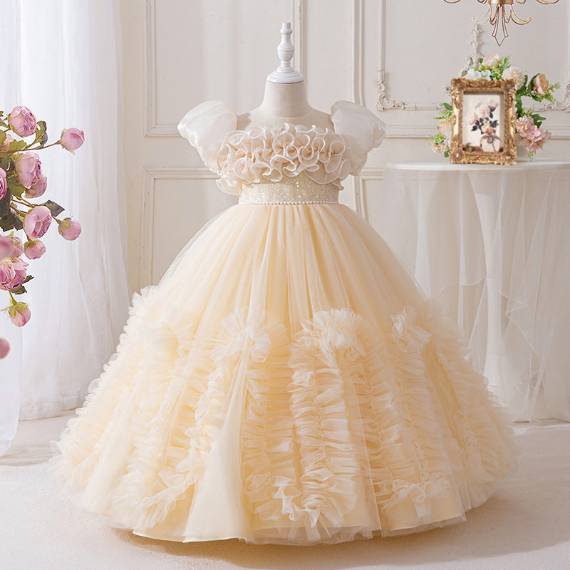 export girls' dresses: high-end new flower girl wedding dresses, tulle tutu skirts, little girl runway outfits - in stock