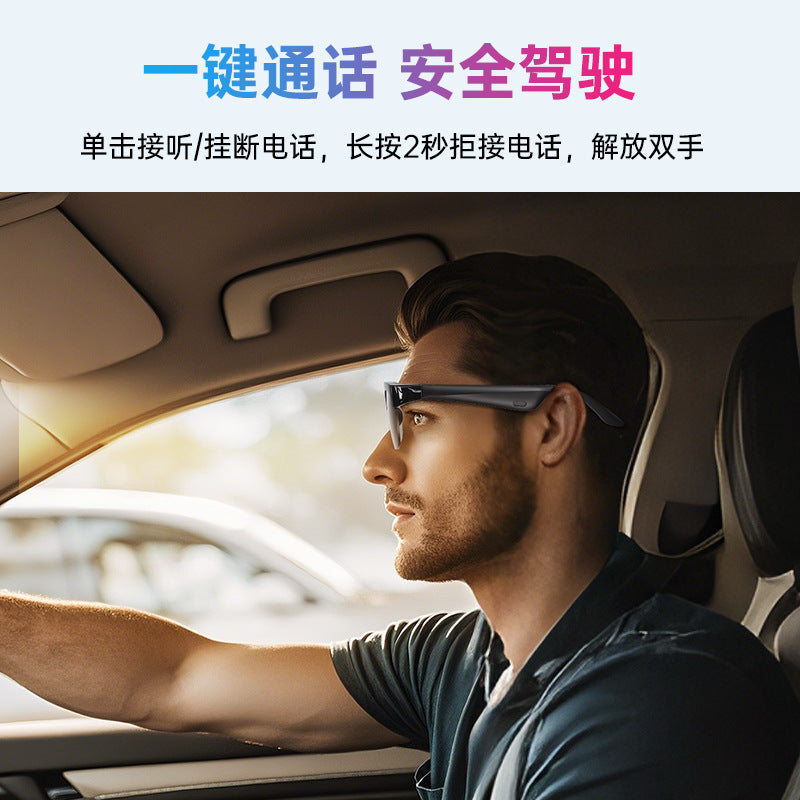 Hyundai g28 smart wireless bluetooth glasses - listen to music, make calls, interchangeable lenses, wireless headphones, sunglasses