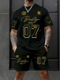 european and american men's short-sleeved and shorts sets, casual sportswear sets, 3d printed cross-border bestsellers
